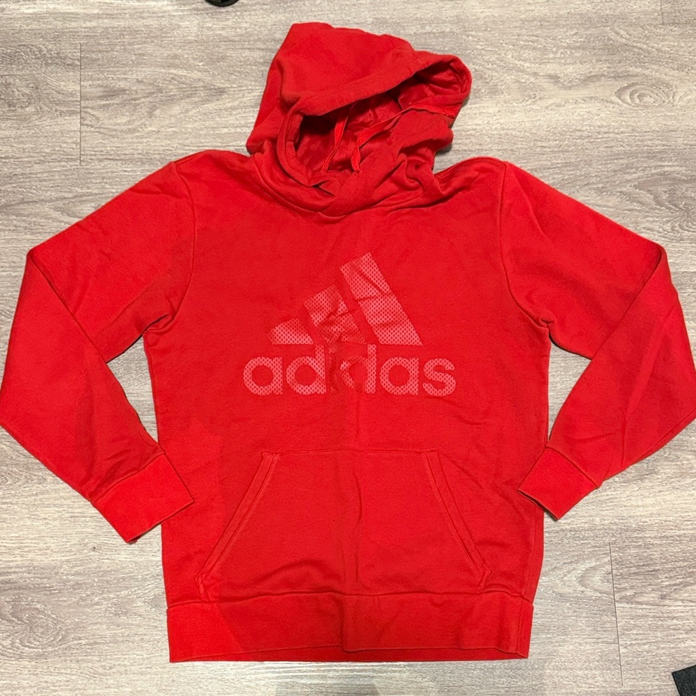 Adidas Men's Vibrant Red Hoodie